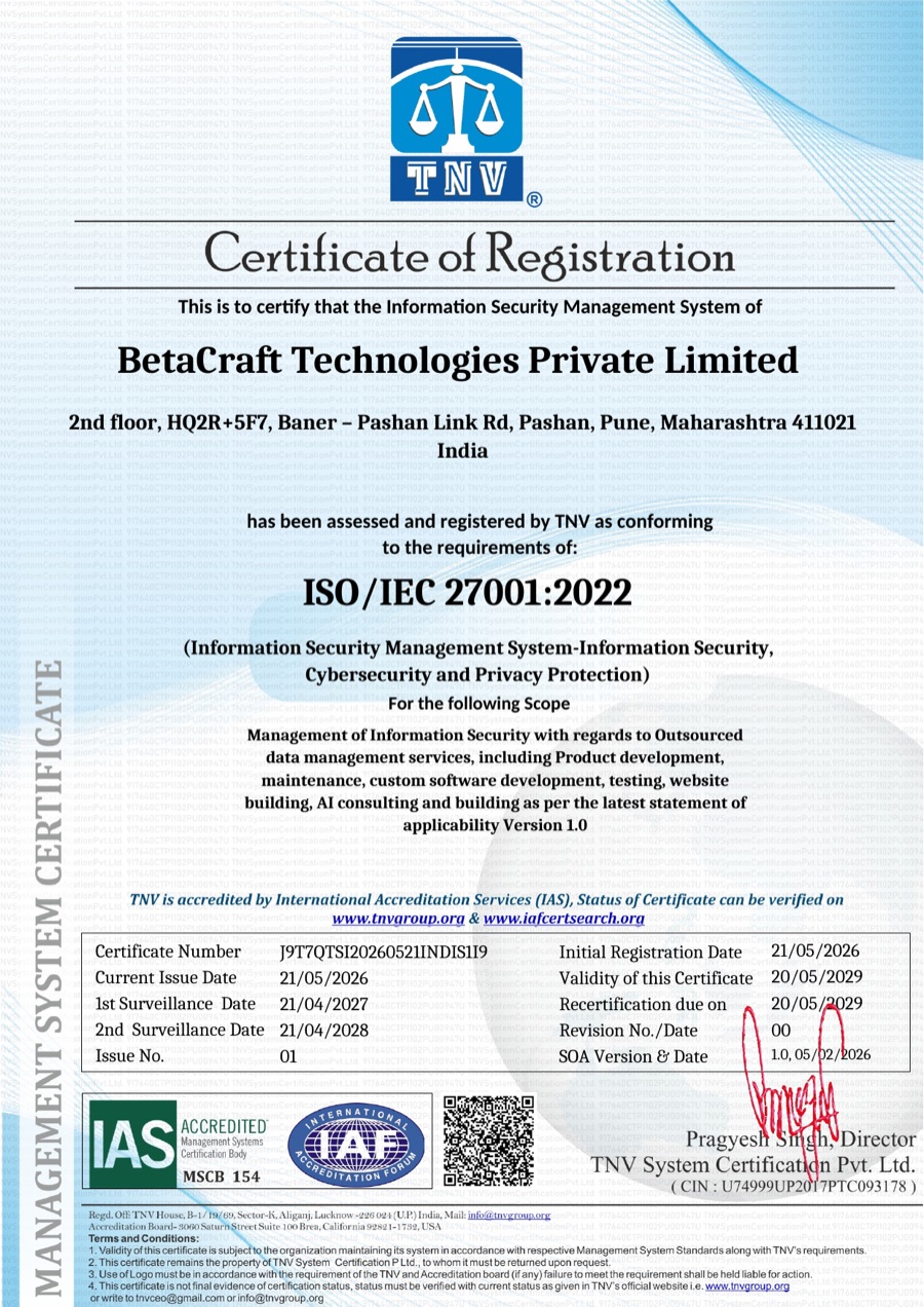 ISO/IEC 27001:2022 certificate preview